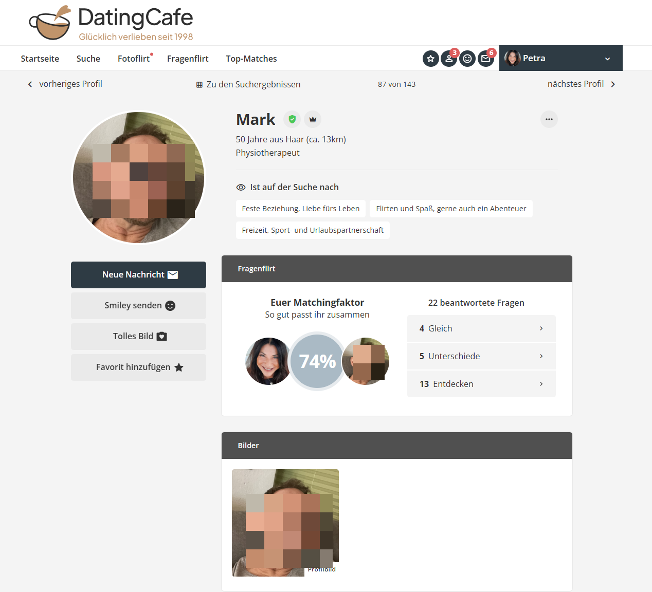 Dating Cafe Partnervorschlag