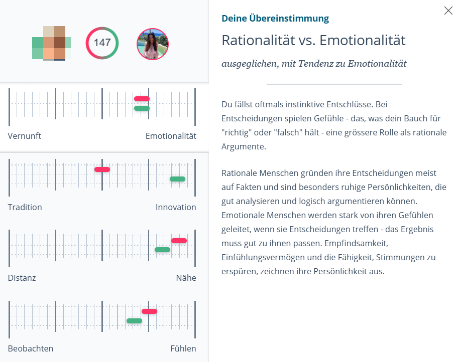 eDarling Übereinstimmung