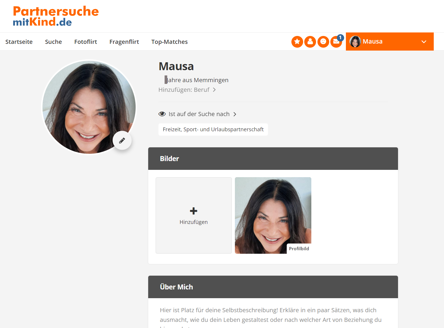inside partnersuchemitkind.de Testpartnersuchemitkind.de