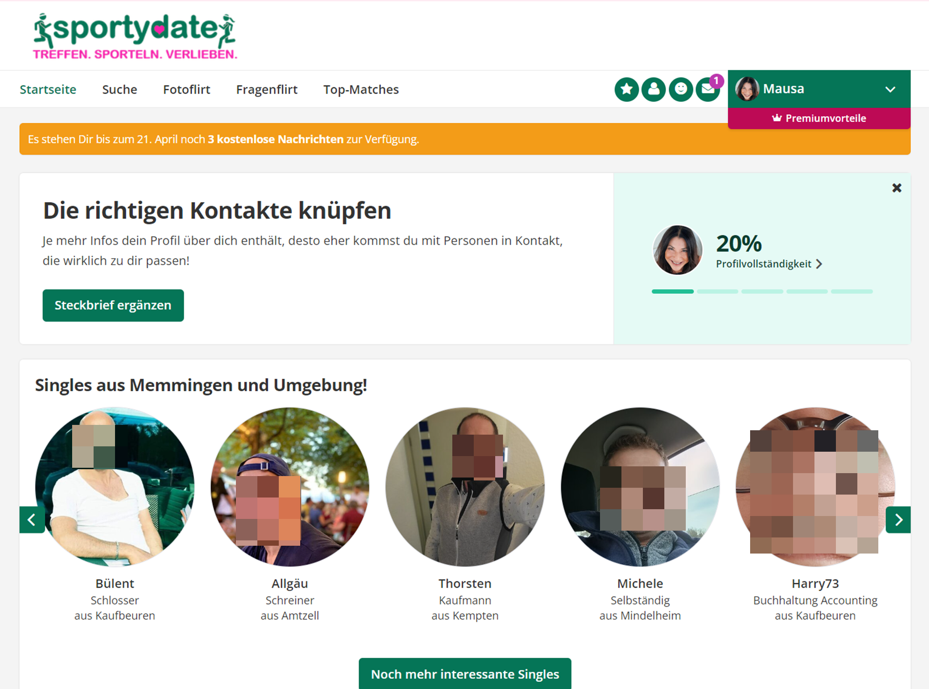Sportydate Startseite